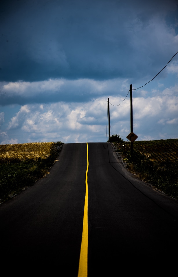 Cloudy country street