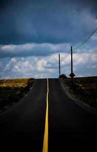 Cloudy country street photo