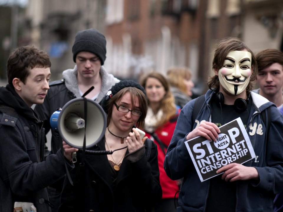 ACTA Protest On The Streets Of Dublin
