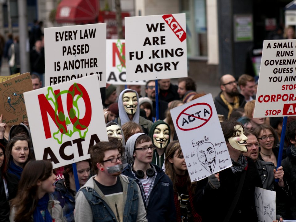 ACTA Protest On The Streets Of Dublin