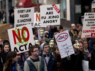 ACTA Protest On The Streets Of Dublin