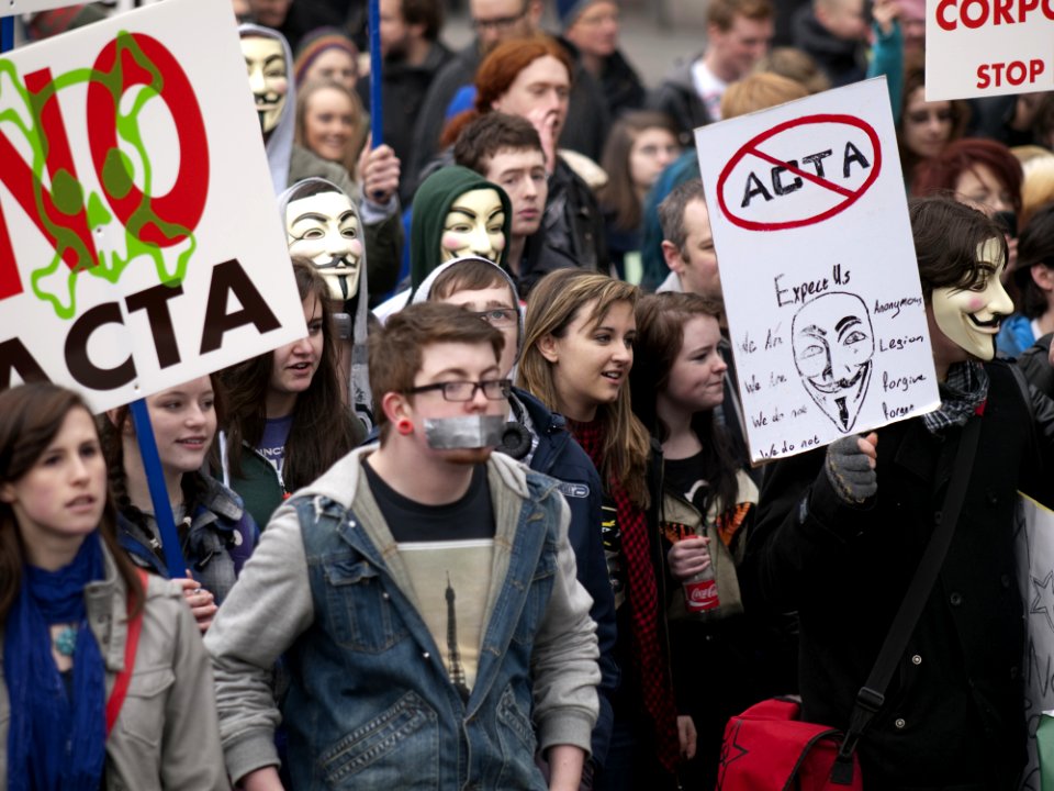ACTA Protest On The Streets Of Dublin