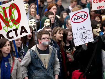 ACTA Protest On The Streets Of Dublin