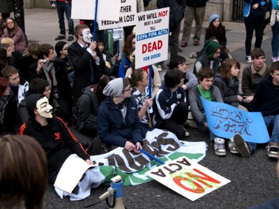 ACTA Protest On The Streets Of Dublin