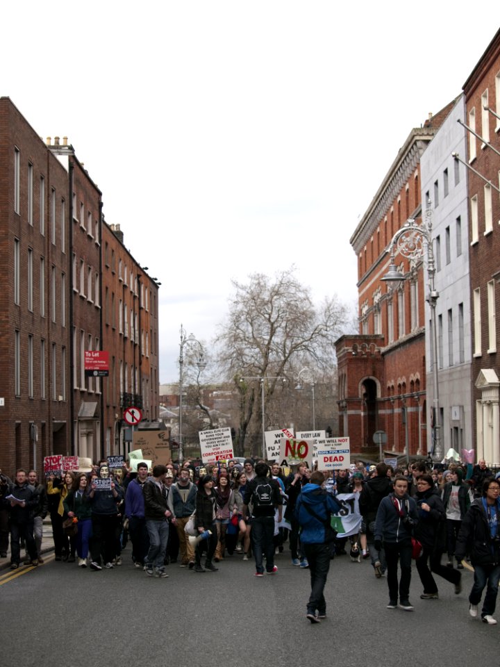 ACTA Protest On The Streets Of Dublin