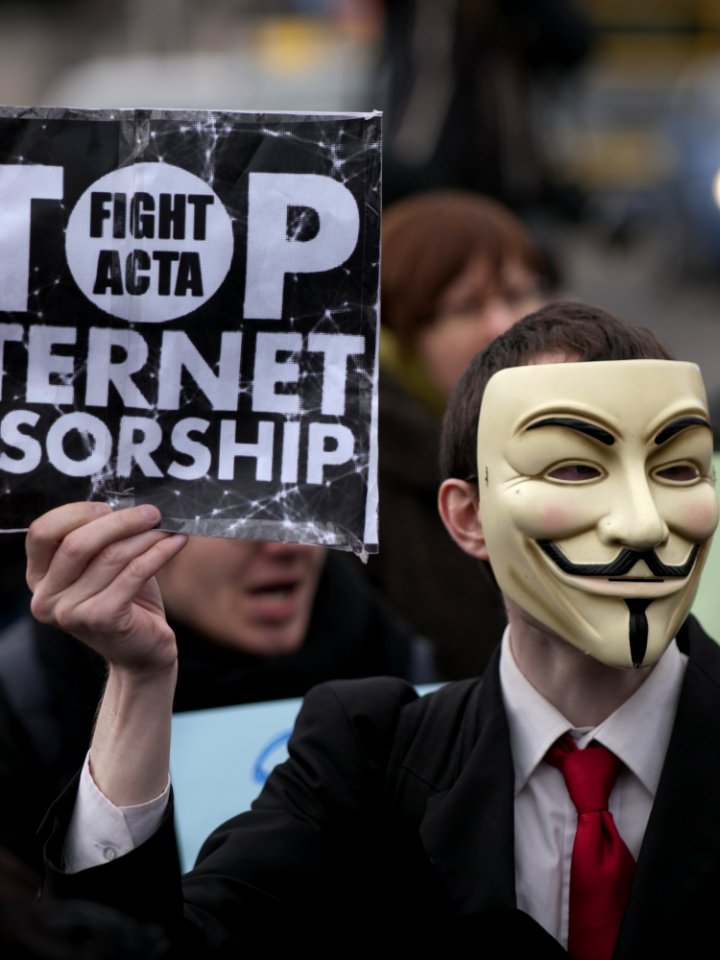 ACTA Protest On The Streets Of Dublin