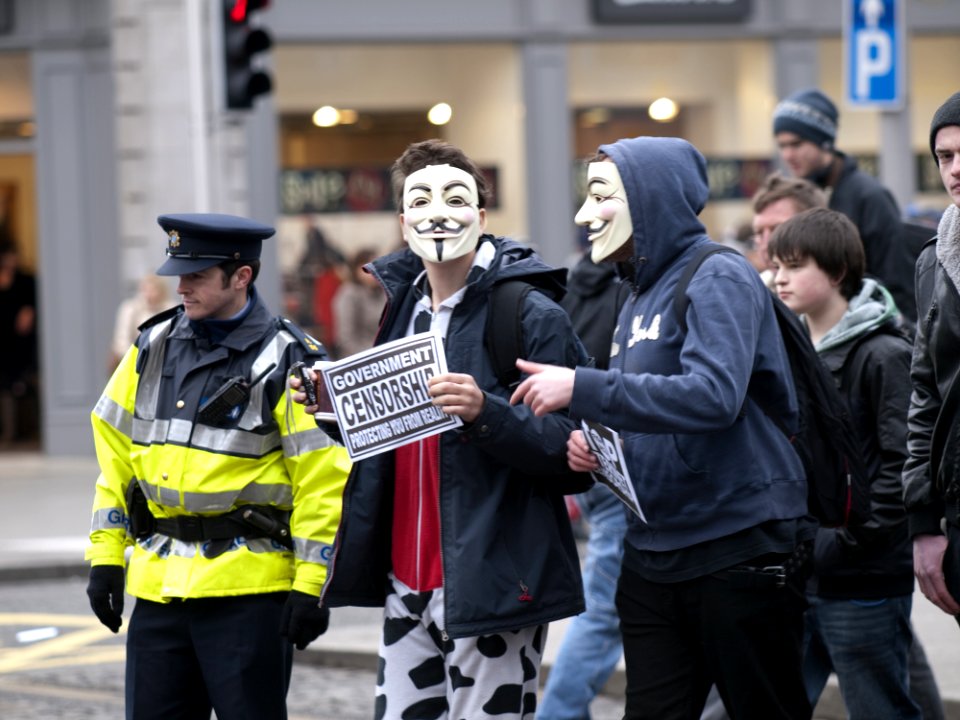 ACTA Protest On The Streets Of Dublin