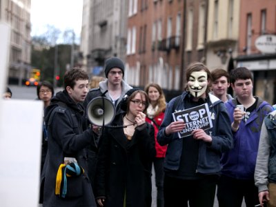 ACTA Protest On The Streets Of Dublin