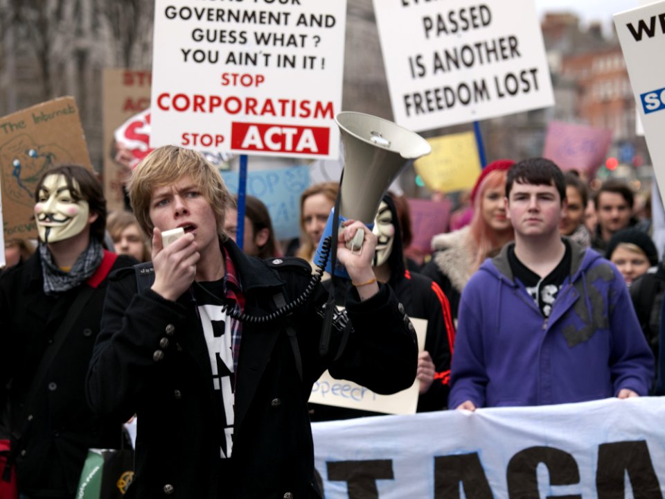 ACTA Protest On The Streets Of Dublin