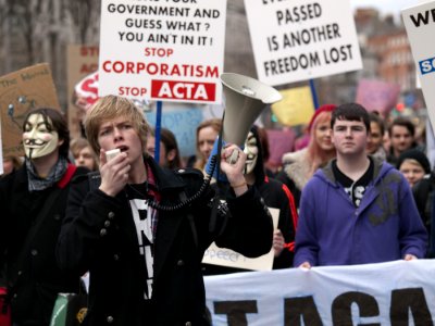 ACTA Protest On The Streets Of Dublin