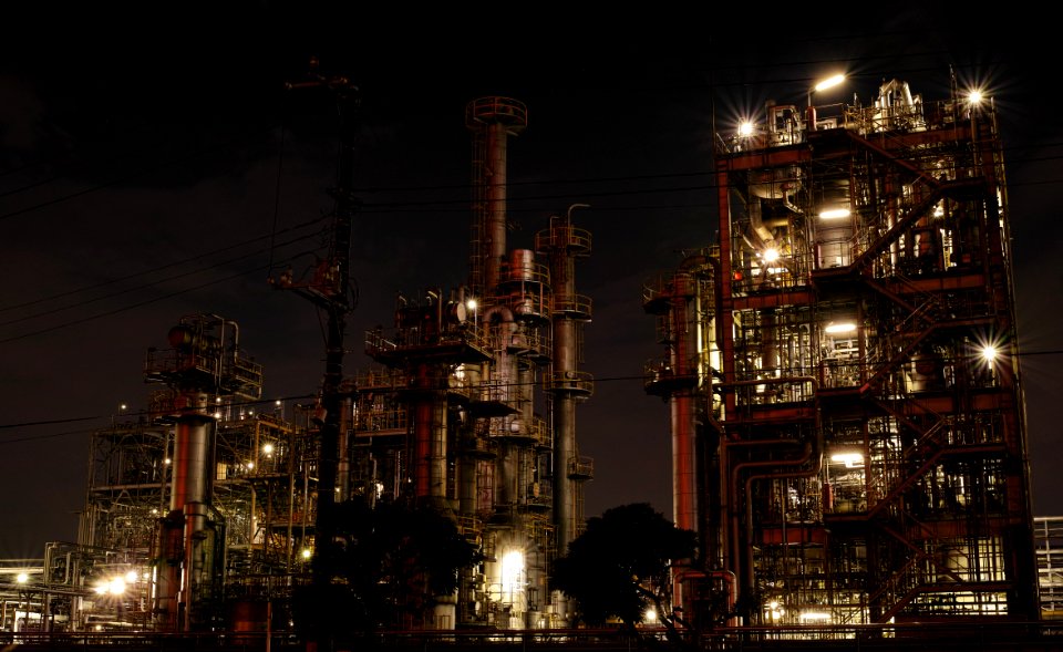 Steel Factory At Night photo