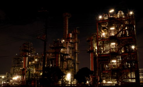Steel Factory At Night photo