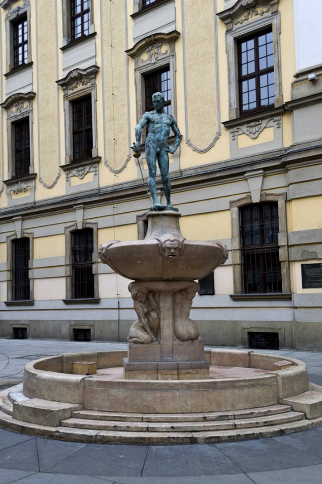 Statue On Fountain Wroclaw Poland