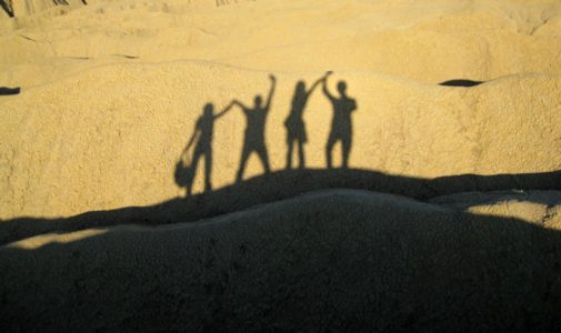 Shadows Of People On Sand photo