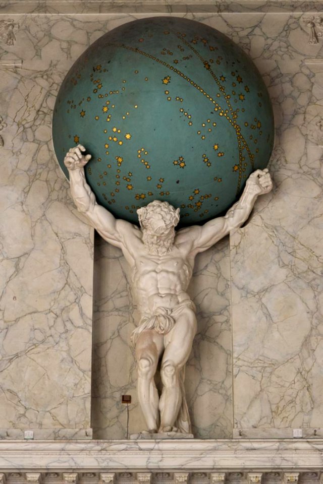 Statue Of Atlas In Burgerzaal
