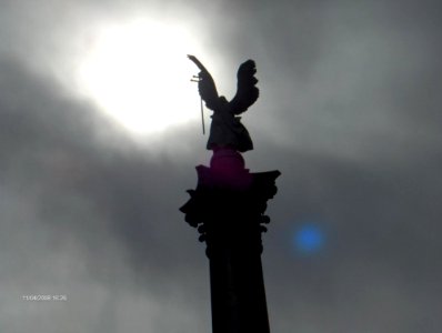 Silhouetted Angel Statue