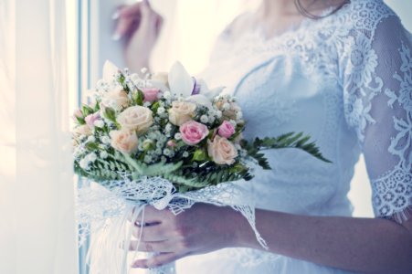 Bride Holding Bouquet photo