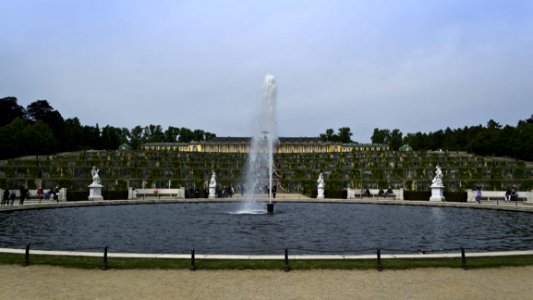 Overview Of Garden Terraces And Fountain Of Sanssouci Palace