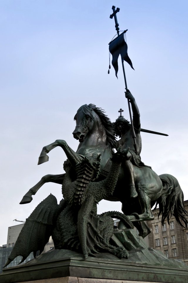 Statue Of Saint George Slaying The Dragon