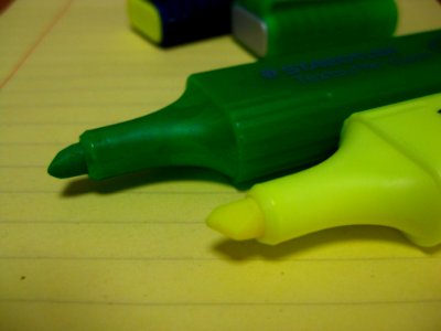 Yellow-and-green-permanent-markers