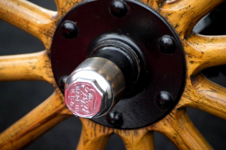 Picture Of Cap And Bolts On Wheel Of A Ford Model T Wooden Spokes Were Used Soon To Be Replaced By Steel Ones