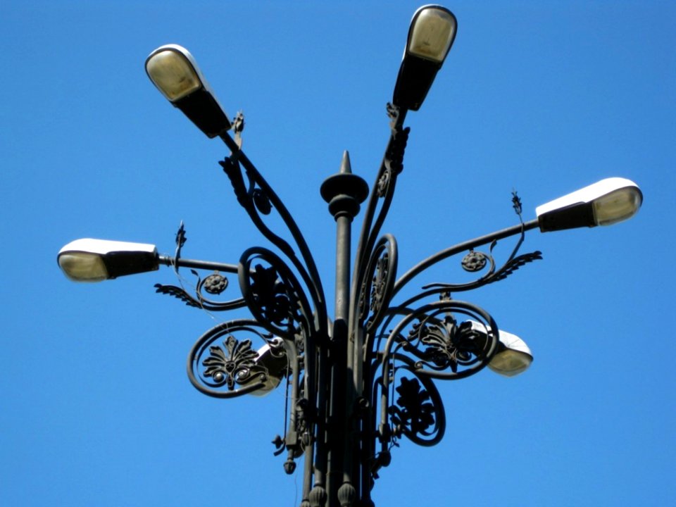Street-light-against-blue-sky