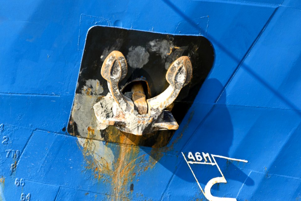 Stockless Anchor Recessed In Anchor Pocket
