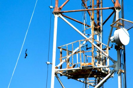 Rusty Metallic Shipyard Tower
