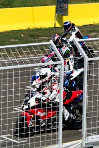Race Motorcycles Lined Up At Starting Grid