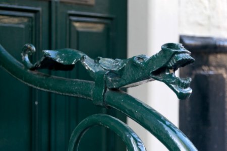 Green Paint Dragon Metalwork