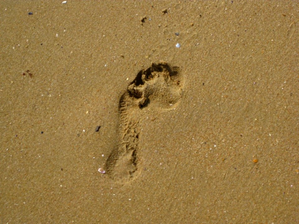 Footprint-on-beach-sand