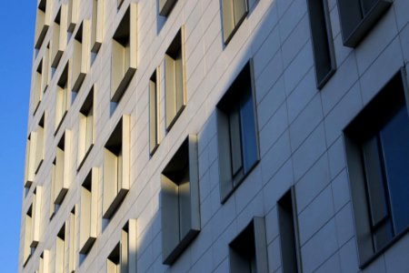 Irregular Window Frames On Office Building