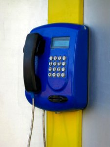 Blue-public-telephone