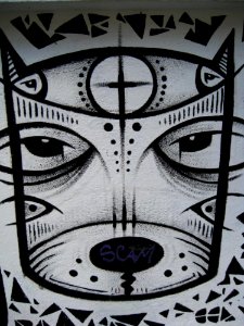 Black-and-white-grafitti-of-stylized-cat
