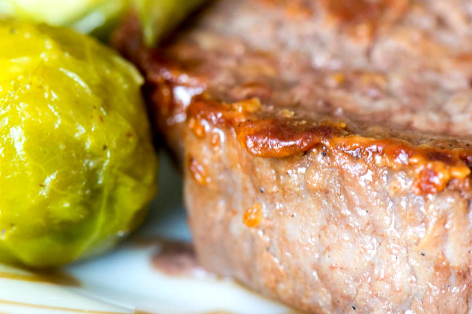 Beef Steak With A Side Of Brussels Sprouts