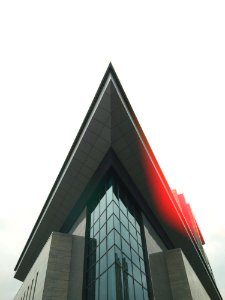 Angled Roof On Modern Building photo