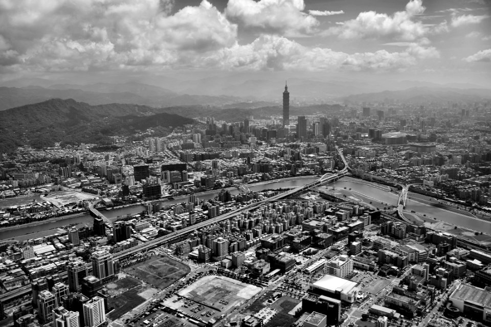 Gray Scale Photo Of The City