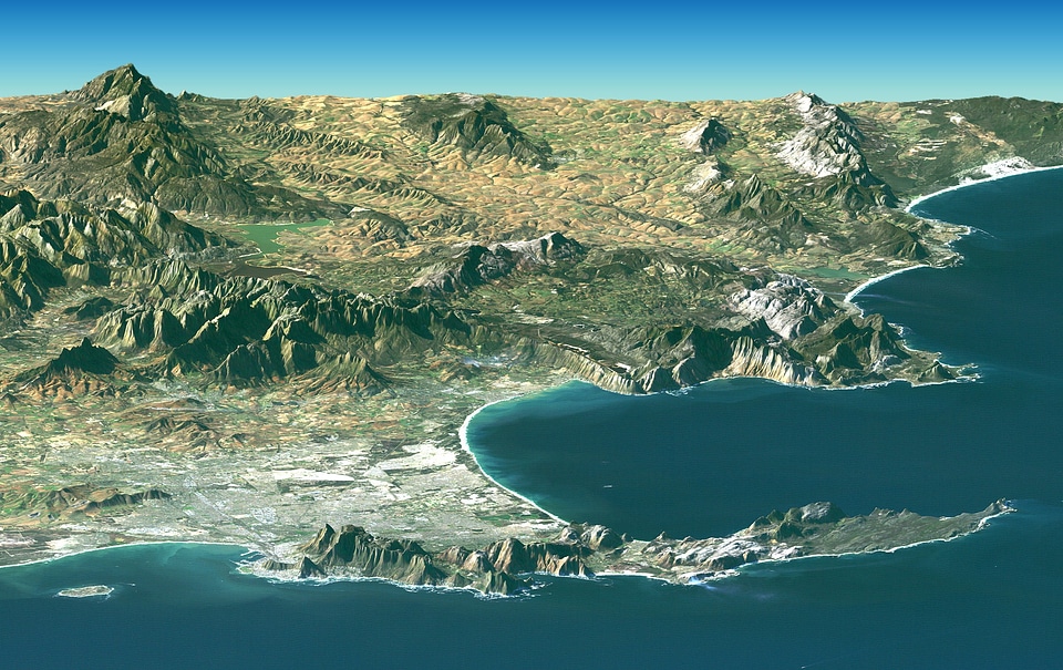 Bird's eye view aerial view cape of good hope
