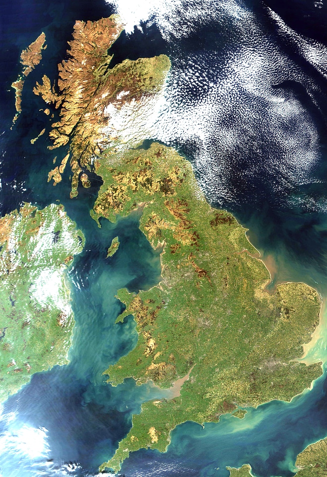 Aerial view scotland ireland