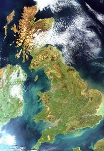 Aerial view scotland ireland