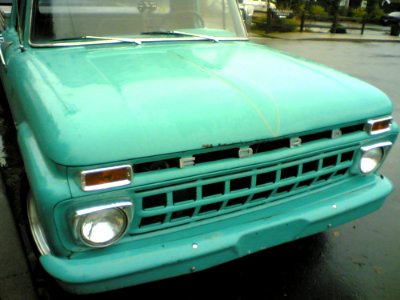 Green Vintage Truck In Cannon Beach