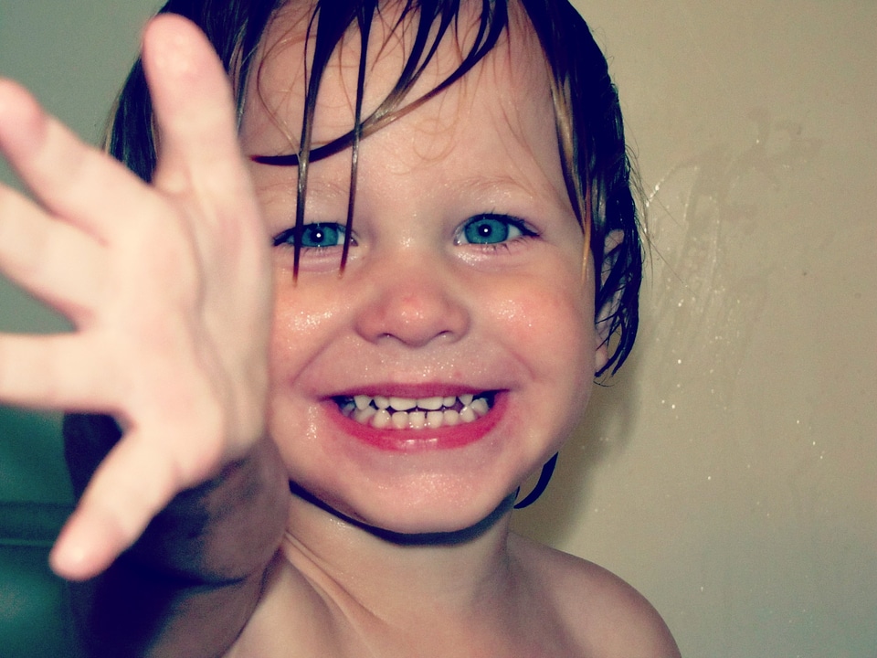 Smile bath time young