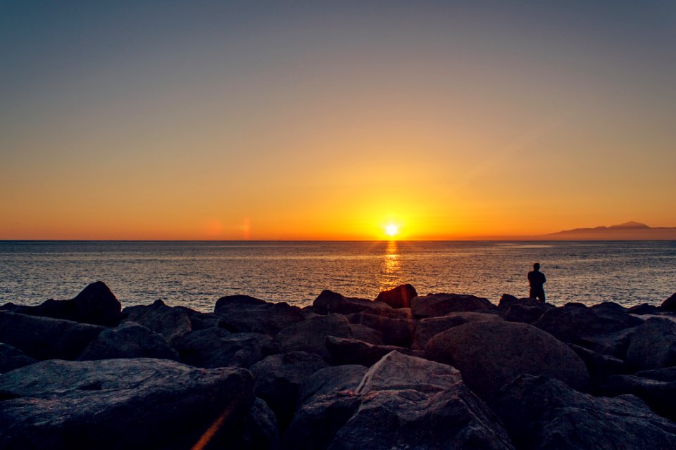 Scenic View Of Sea During Sunset