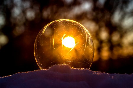 Close-up Of Light Bulb During Sunset photo