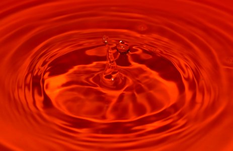Drop Of Water Hitting Orange Bowl