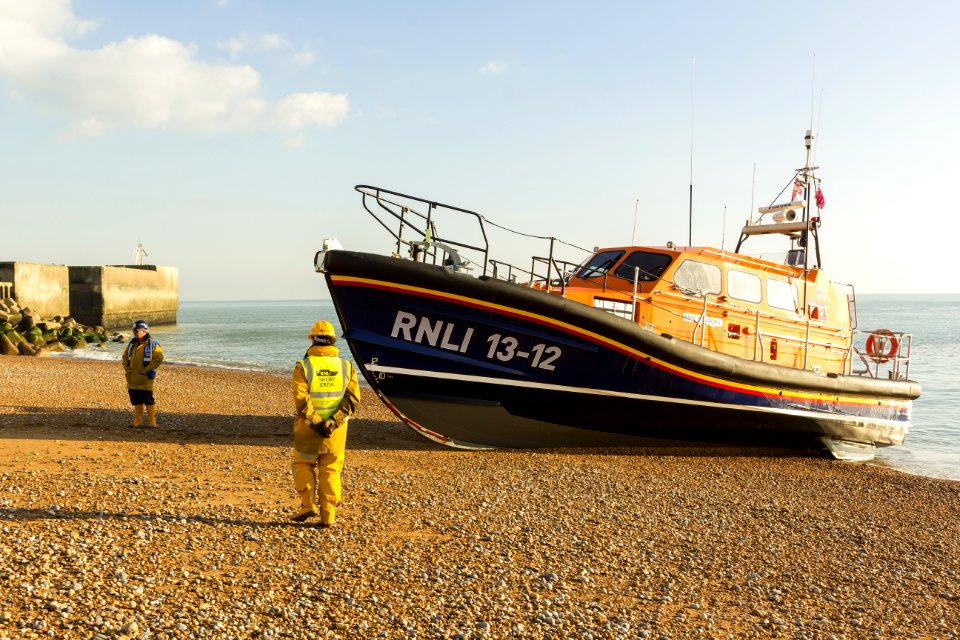 RNLB Cosandra A Shannon Class Lifeboat Visits Hastings Lifeboat Station
