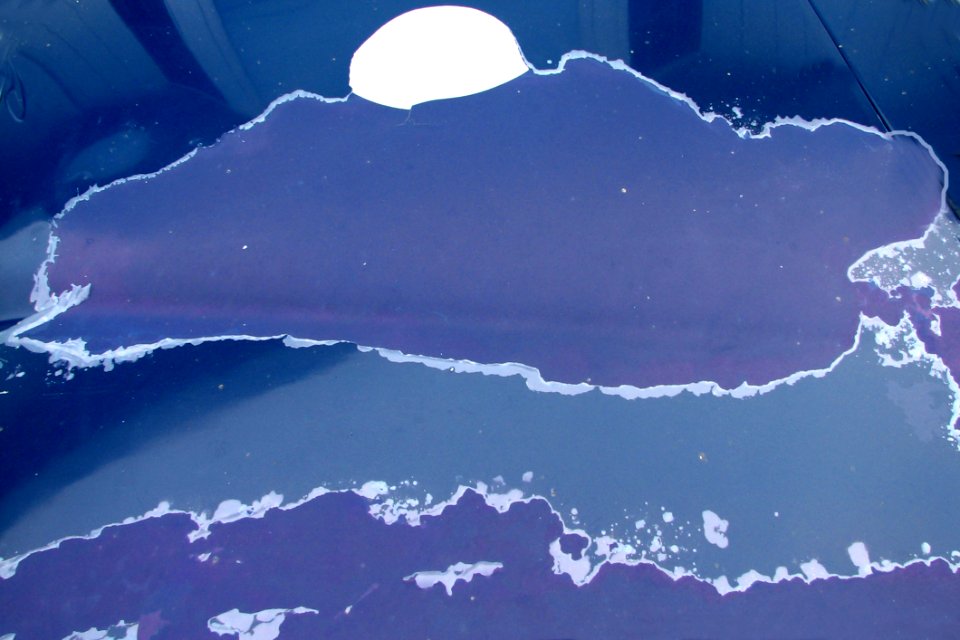 Cloud With Moon (peeling Paint On Car)