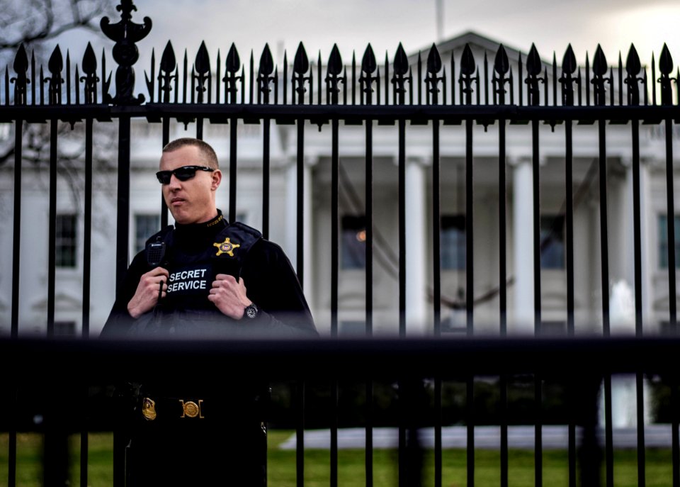 Secret Service Agent Guards The White House