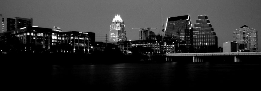 Downtown Austin In Black And White
