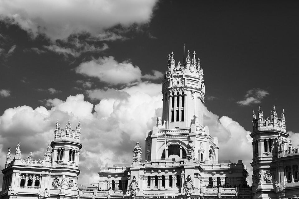 Belgium castle black and white